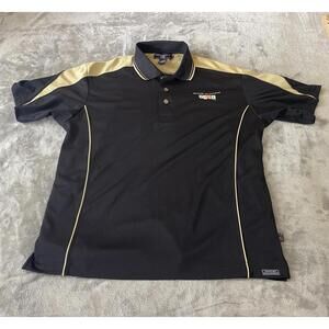 Pro Celebrity Polo Golf Shirt Mens XL Short Sleeve Black Yellow Casual